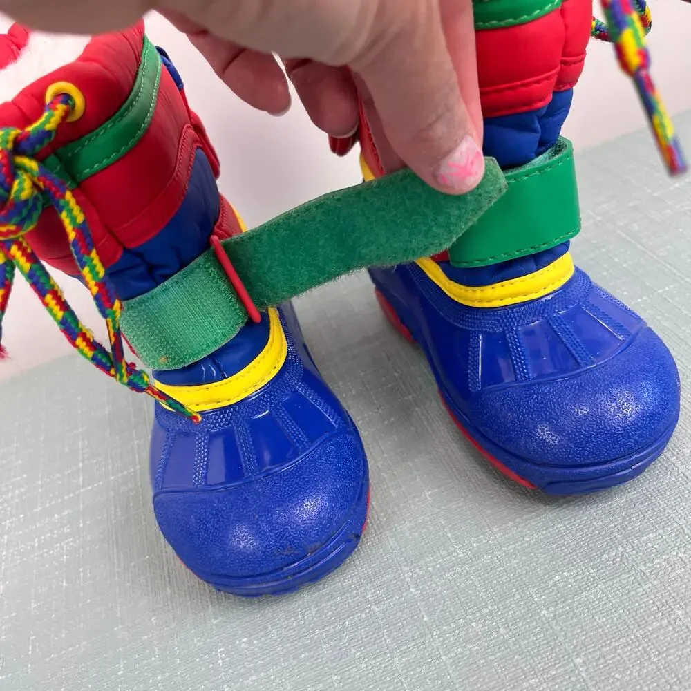 Vintage Crayola Color Block Winter Snow Boots Toddler 5